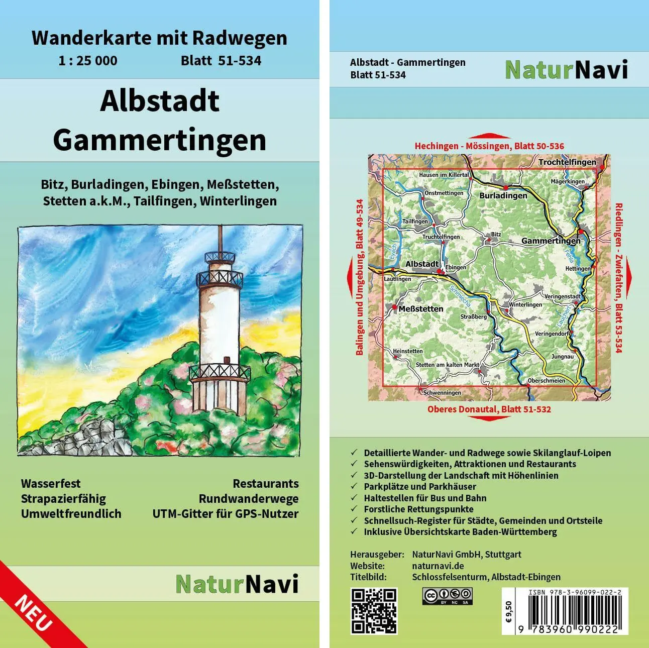 Cover: 9783960990222 | Albstadt - Gammertingen 1 : 25 000 | NaturNavi | (Land-)Karte | 1 S.