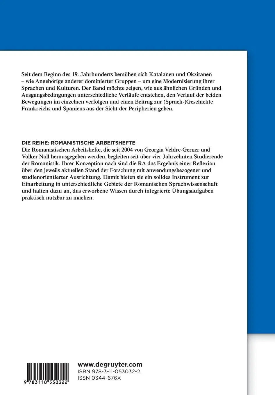 Rückseite: 9783110530322 | Katalanische und okzitanische Renaissance | Georg Kremnitz | Buch | IX