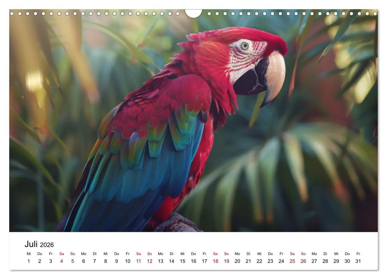 Bild: 9783457440322 | Papageien - Farbenfrohe Paradiesvögel (Wandkalender 2026 DIN A3...