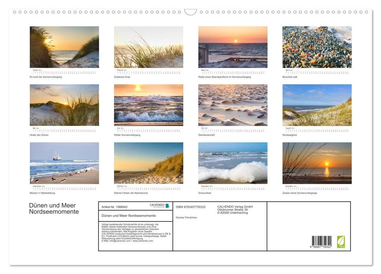 Bild: 9783457750322 | Dünen und Meer Nordseemomente (Wandkalender 2026 DIN A2 quer),...