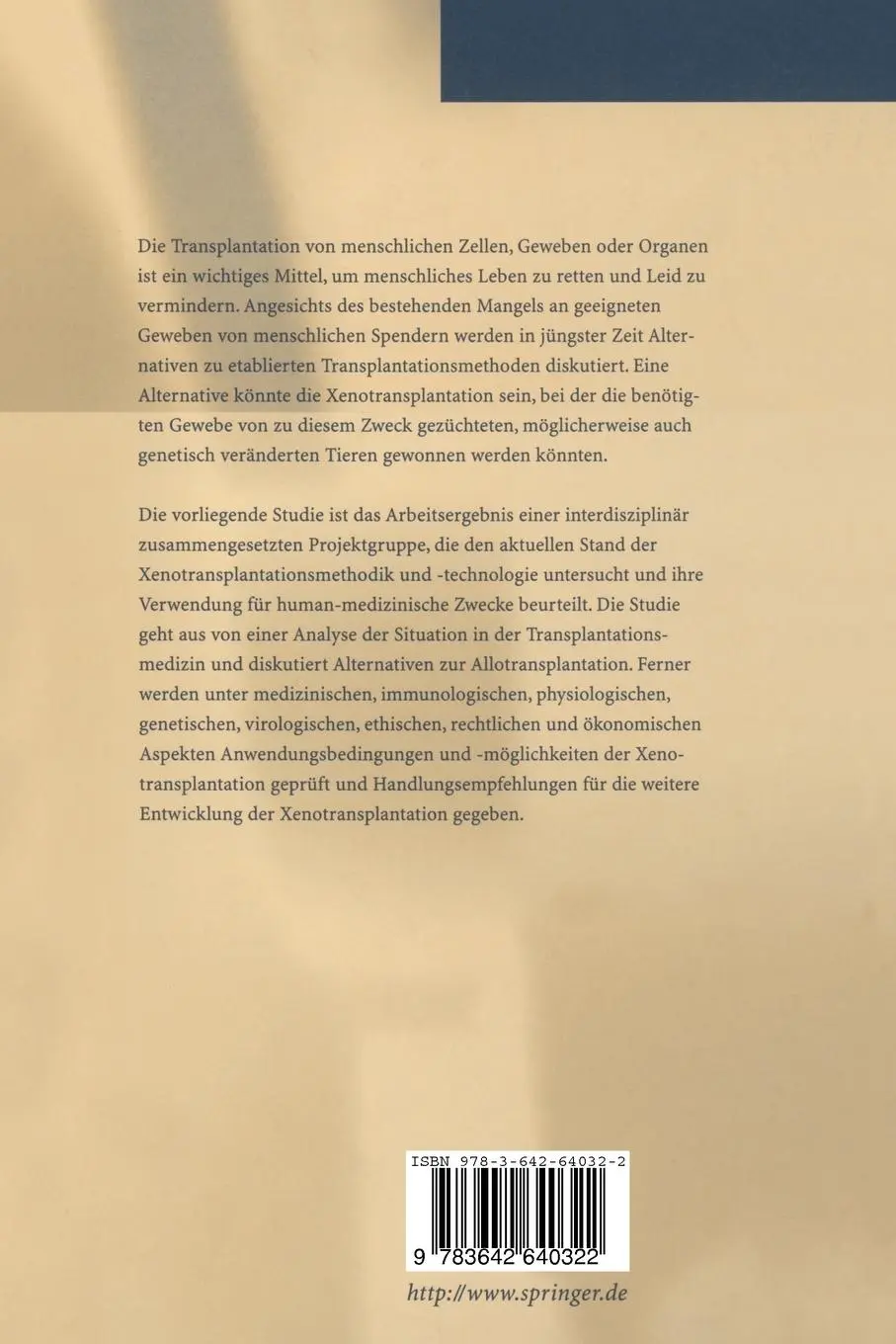 Rückseite: 9783642640322 | Xenotransplantation von Zellen, Geweben oder Organen | Taschenbuch