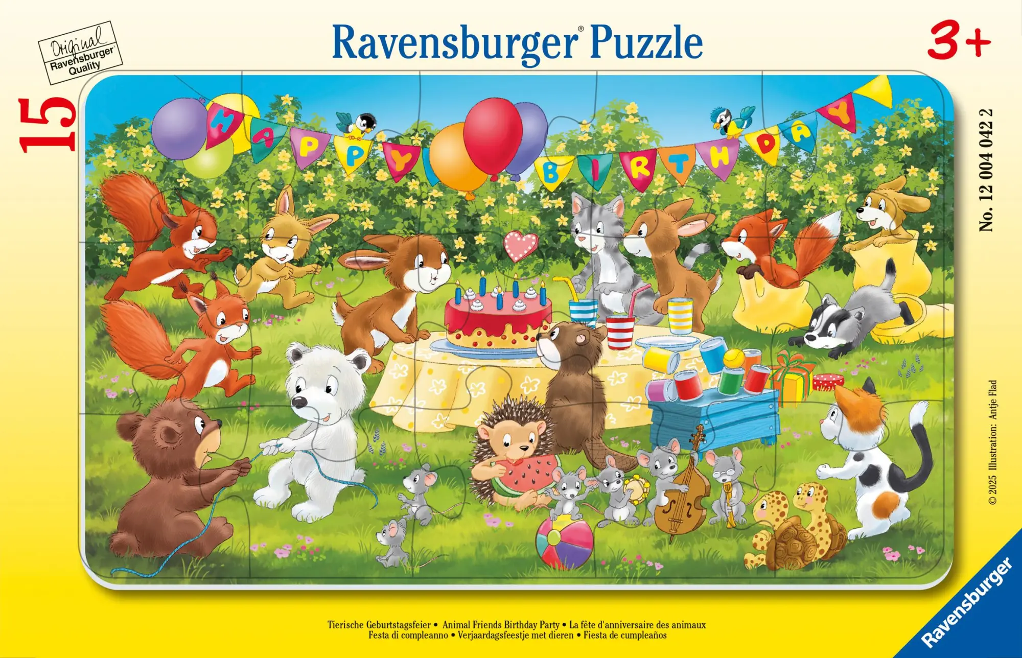 Cover: 4005555040422 | Kinderpuzzle 15 Teile - Tierische Geburtstagsfeier | Spiel | 12004042