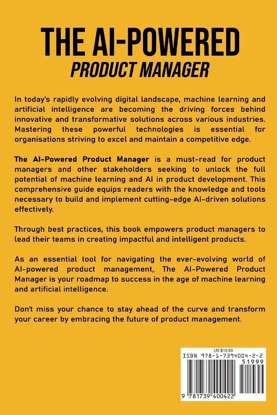 Rückseite: 9781739400422 | The AI-Powered Product Manager | Combining Strategy and Technology