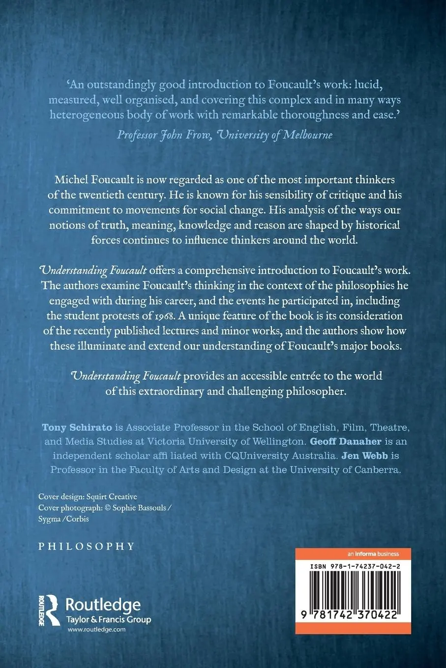 Rückseite: 9781742370422 | Understanding Foucault | A critical introduction | Schirato (u. a.)