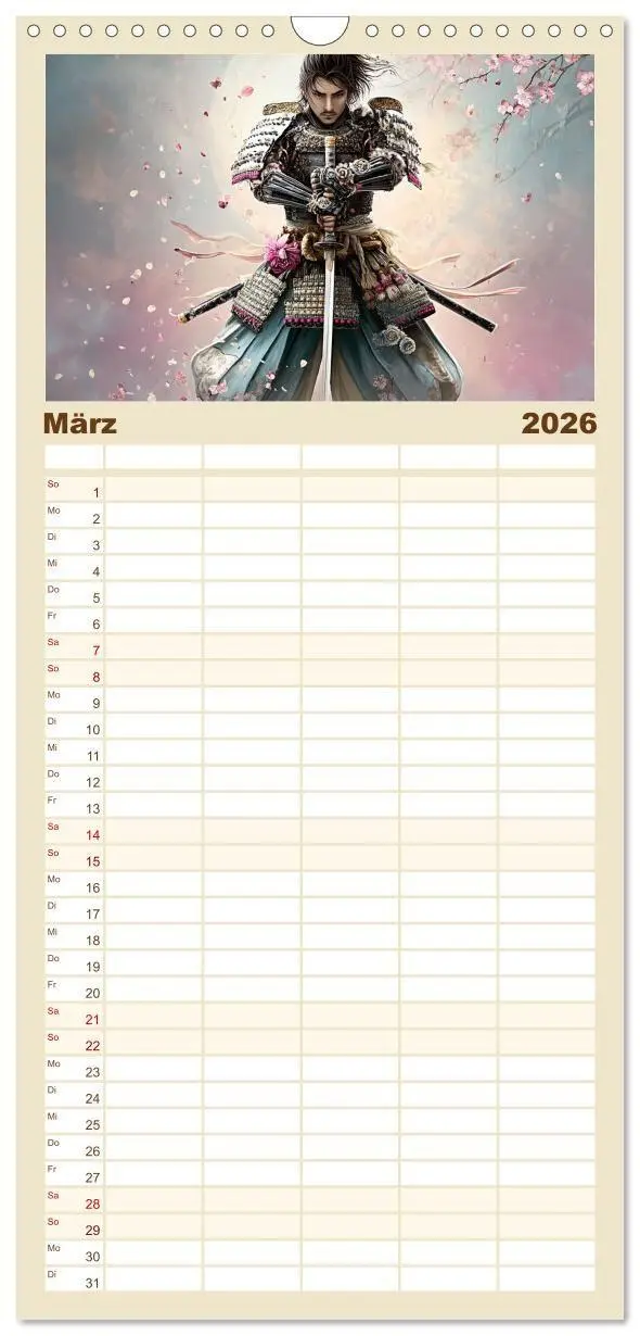 Bild: 9783516690422 | Familienplaner 2026 - Die Seele des Schwertes - Samurai im Bild mit...