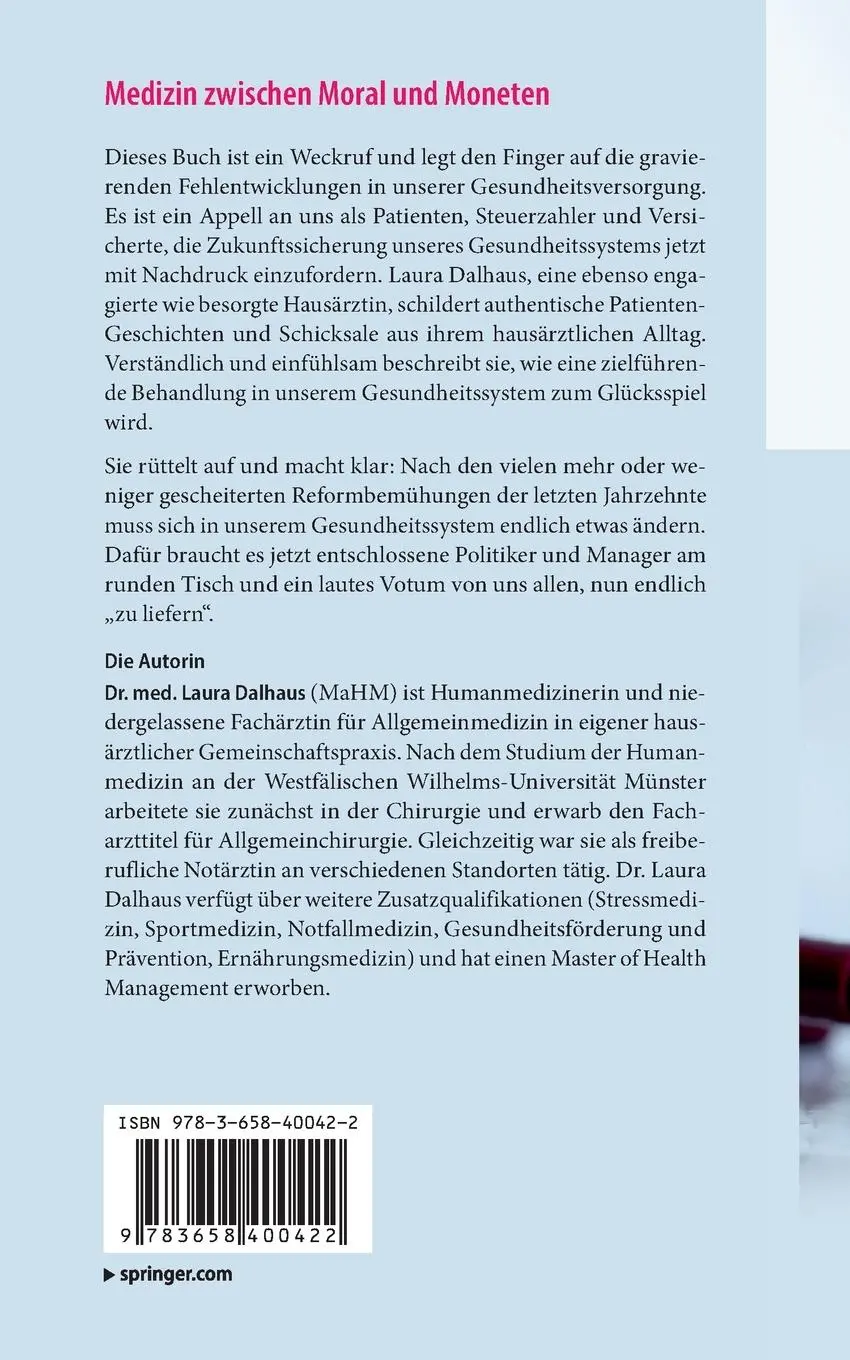 Rückseite: 9783658400422 | Medizin zwischen Moral und Moneten | Laura Dalhaus | Taschenbuch | XVI