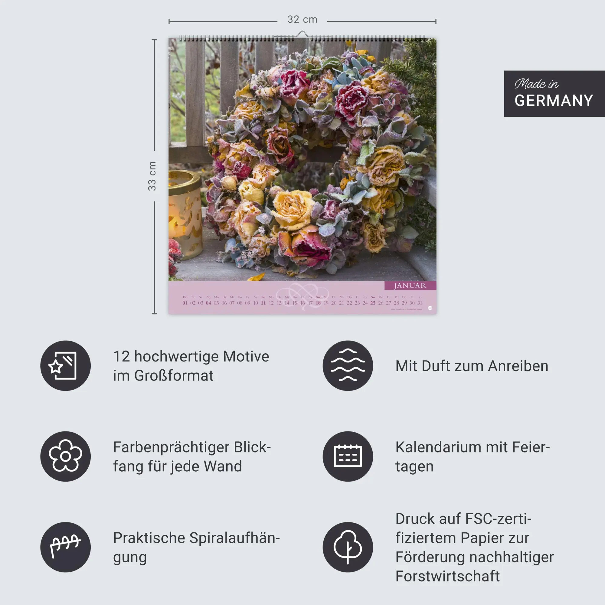 Bild: 9783756410422 | Rosenduftkalender 2026 | Heye | Kalender | Spiralbindung | 15 S.