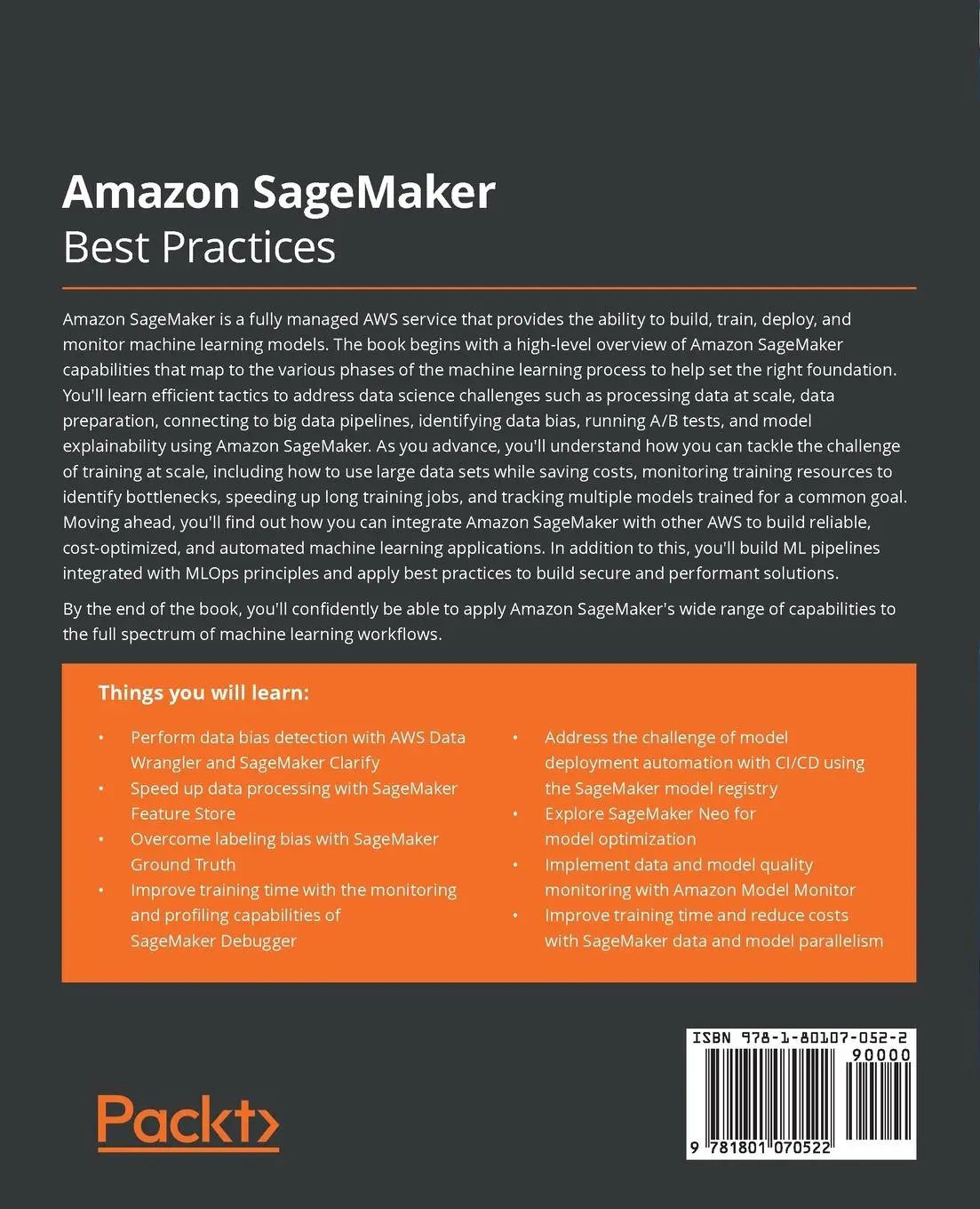 Rückseite: 9781801070522 | Amazon SageMaker Best Practices | Sireesha Muppala (u. a.) | Buch
