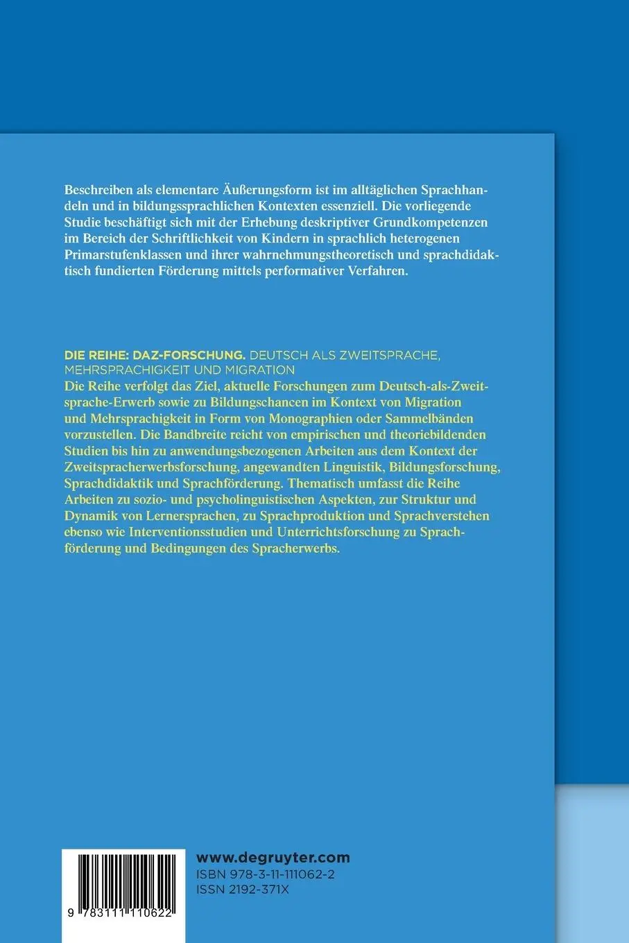 Rückseite: 9783111110622 | Spielend (be)schreiben | Magdalena Dorner-Pau | Taschenbuch | ISSN | X