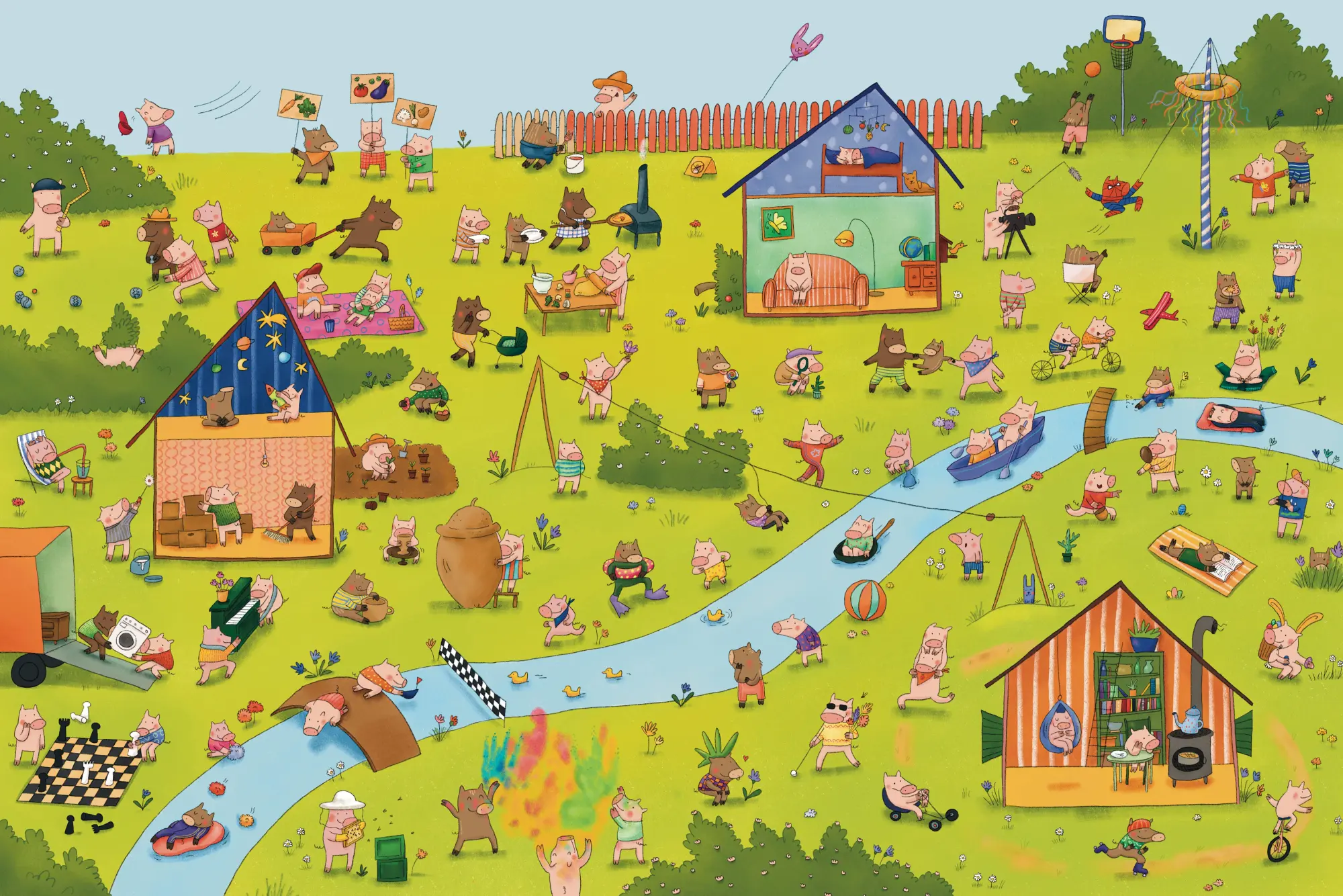 Bild: 9783219120622 | Viele freche Ferkel - Ein Pappbilderbuch voller niedlicher Haus-...