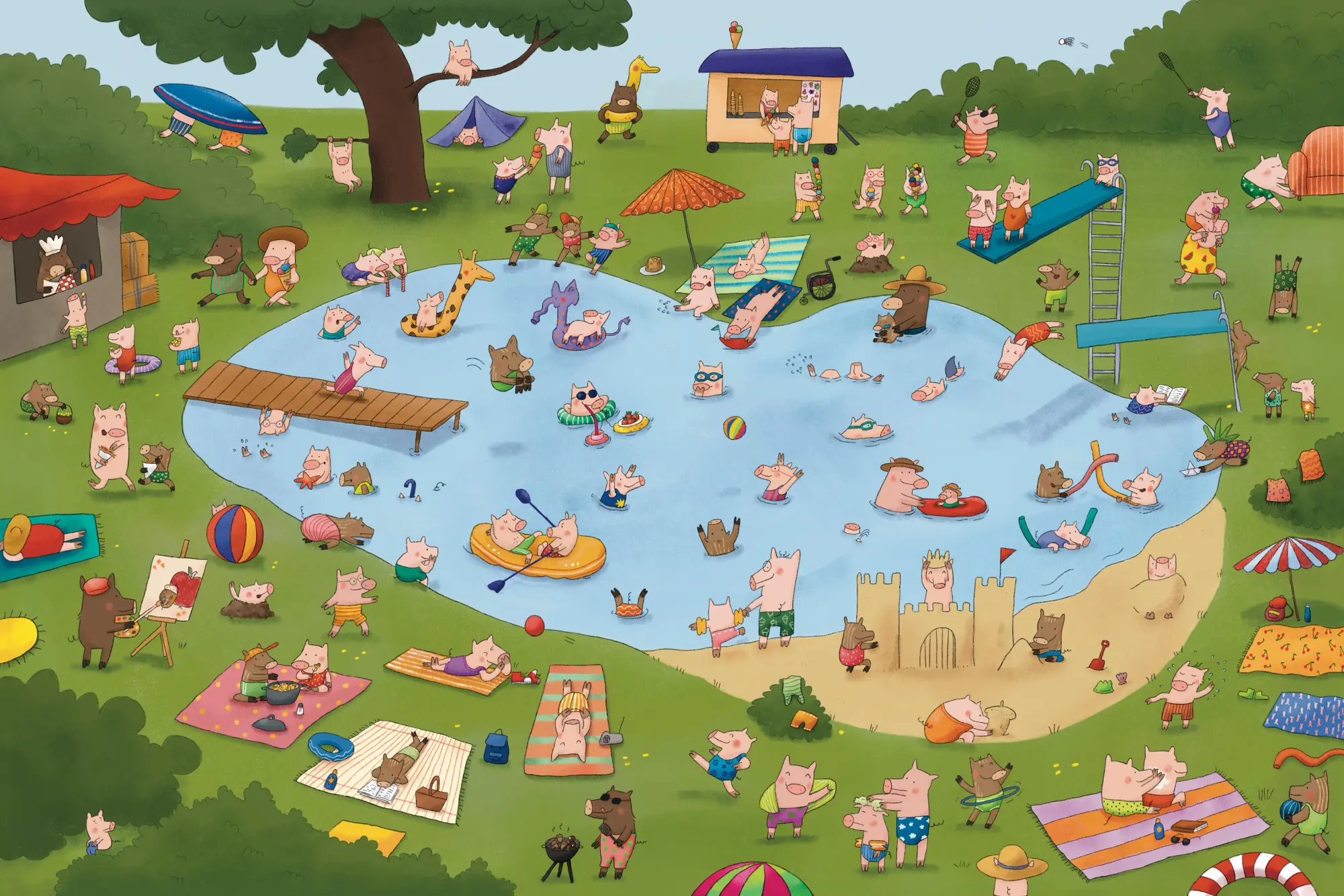 Bild: 9783219120622 | Viele freche Ferkel - Ein Pappbilderbuch voller niedlicher Haus-...