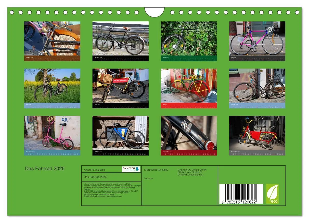 Bild: 9783516120622 | Das Fahrrad 2026 (Wandkalender 2026 DIN A4 quer), CALVENDO...