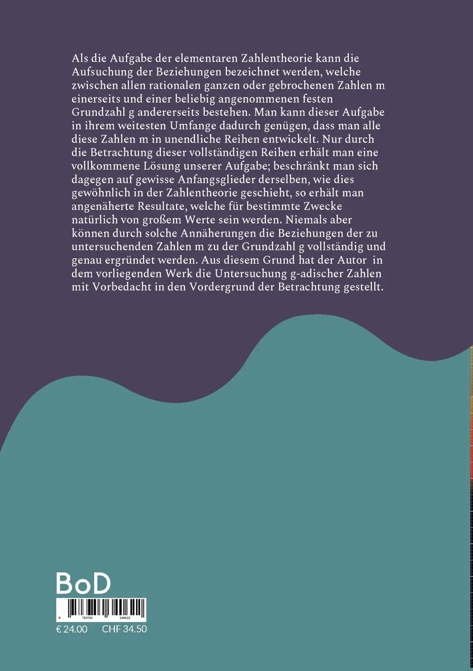 Rückseite: 9783754340622 | Zahlentheorie | Kurt Hensel | Taschenbuch | Paperback | 468 S. | 2021