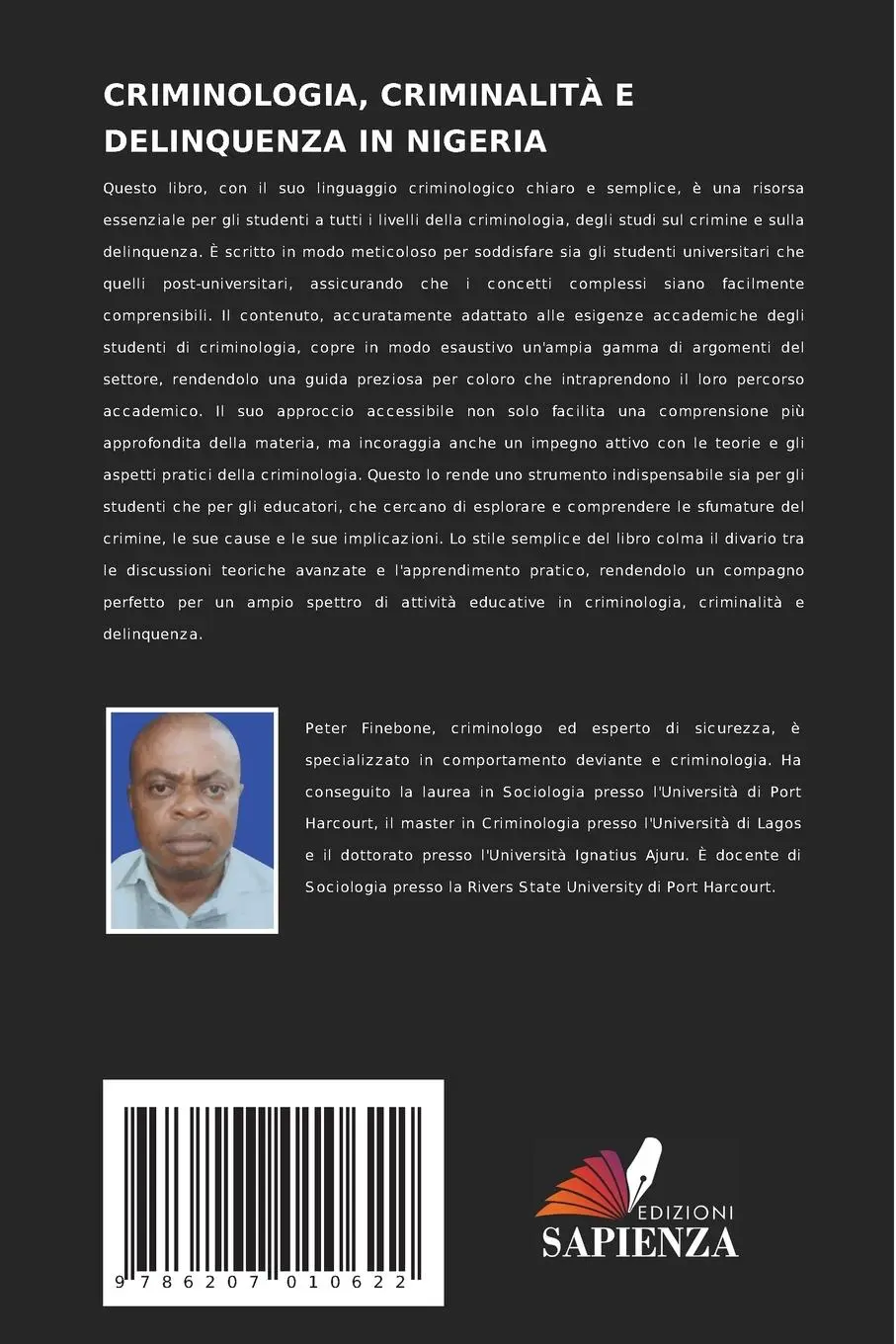 Rückseite: 9786207010622 | CRIMINOLOGIA, CRIMINALITÀ E DELINQUENZA IN NIGERIA | Peter Finebone