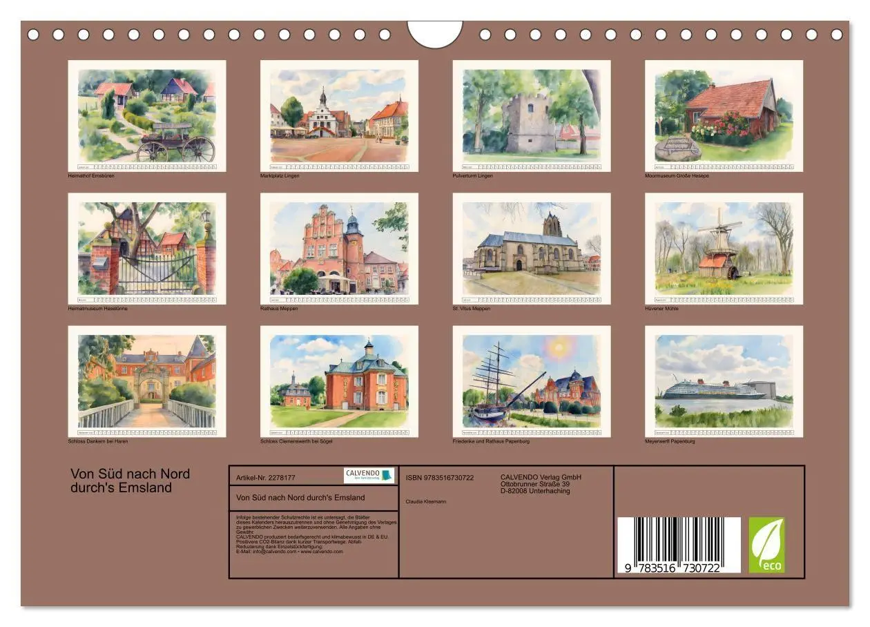 Bild: 9783516730722 | Von Süd nach Nord durch's Emsland (Wandkalender 2026 DIN A4 quer),...