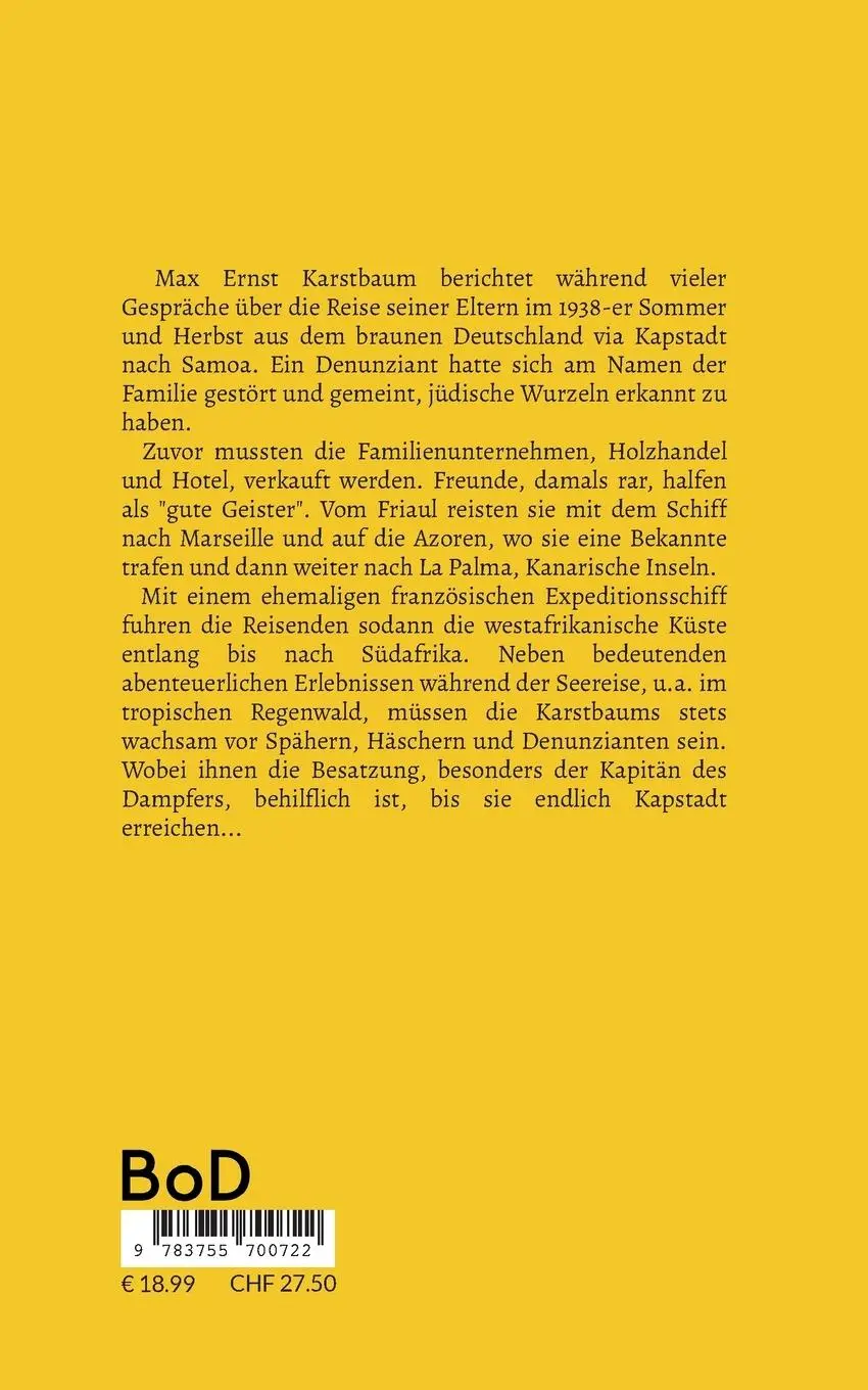 Rückseite: 9783755700722 | Die Reise des Wilhelm Ernst Karstbaum und seiner Ehefrau Marie,...