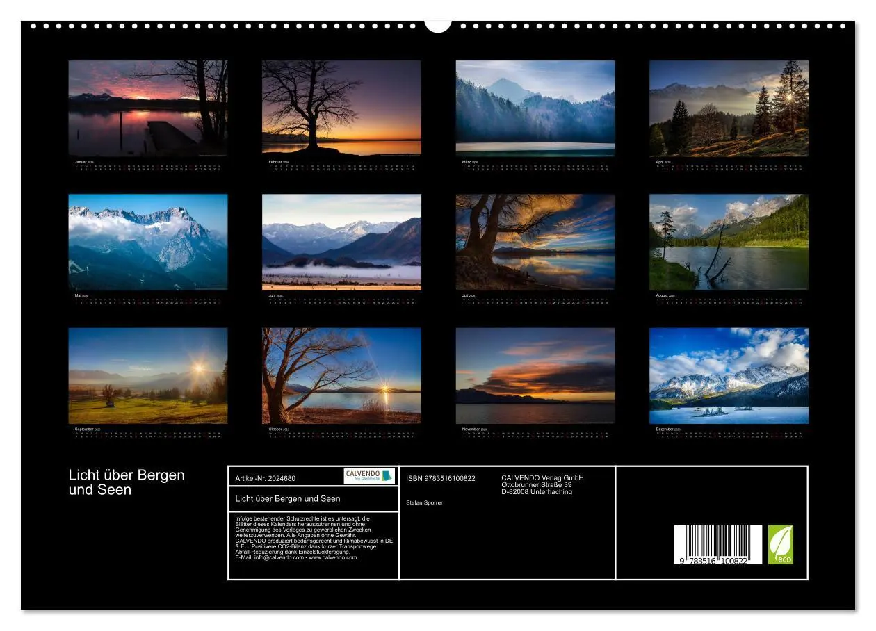 Bild: 9783516100822 | Licht über Bergen und Seen (hochwertiger Premium Wandkalender 2026...