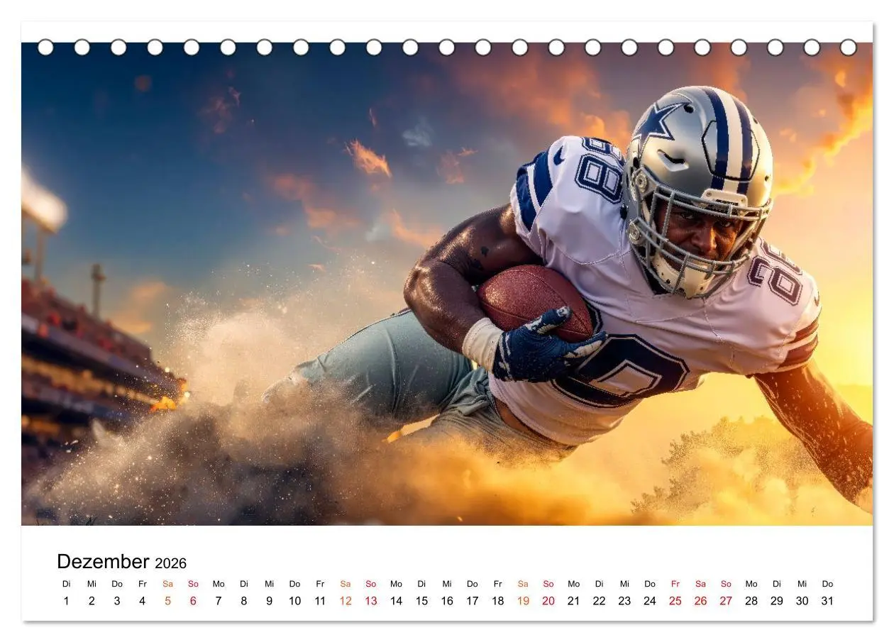 Bild: 9783516650822 | American Football - Touchdown durchs Jahr (Tischkalender 2026 DIN...