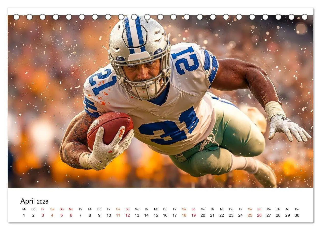 Bild: 9783516650822 | American Football - Touchdown durchs Jahr (Tischkalender 2026 DIN...