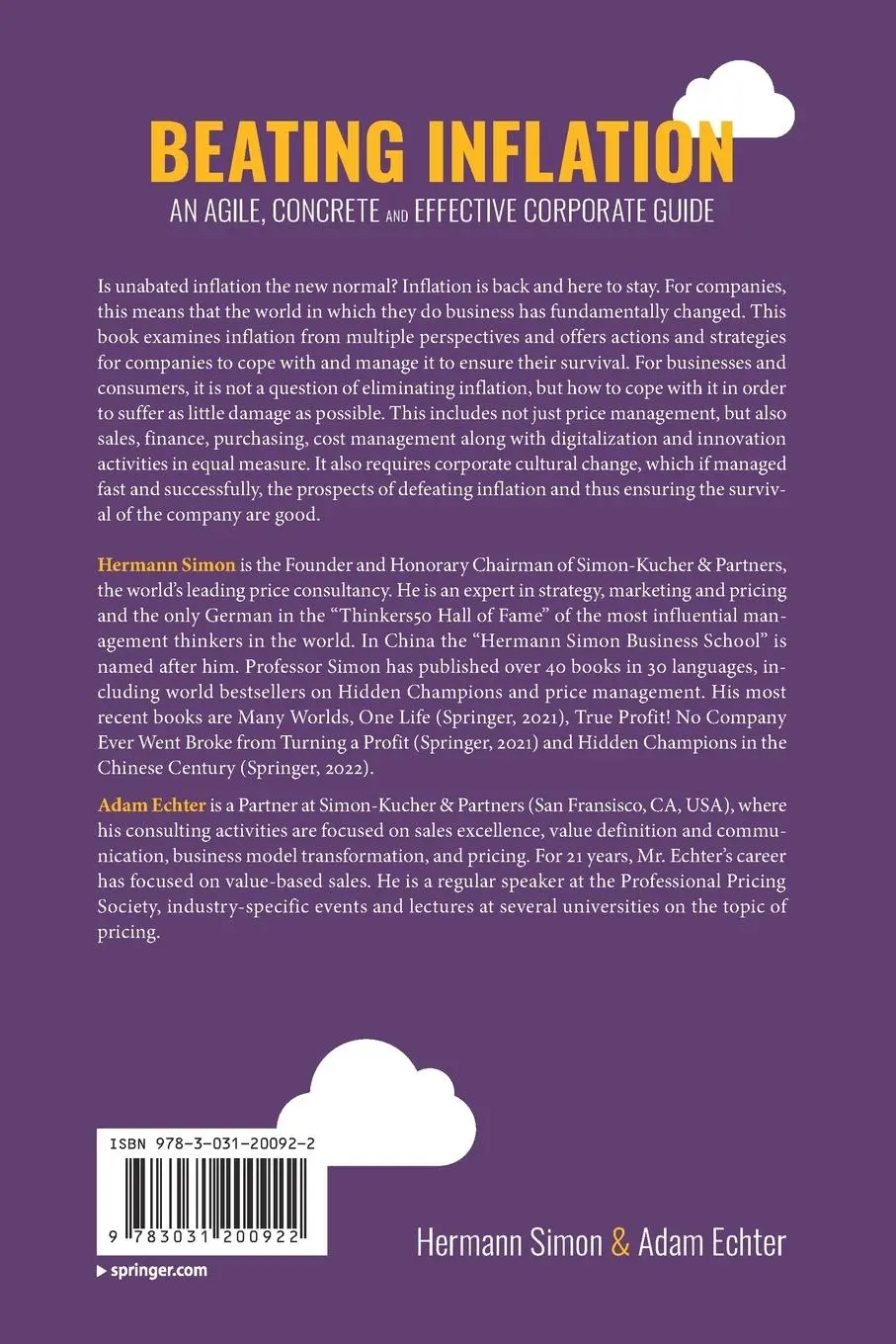 Rückseite: 9783031200922 | Beating Inflation | An Agile, Concrete and Effective Corporate Guide