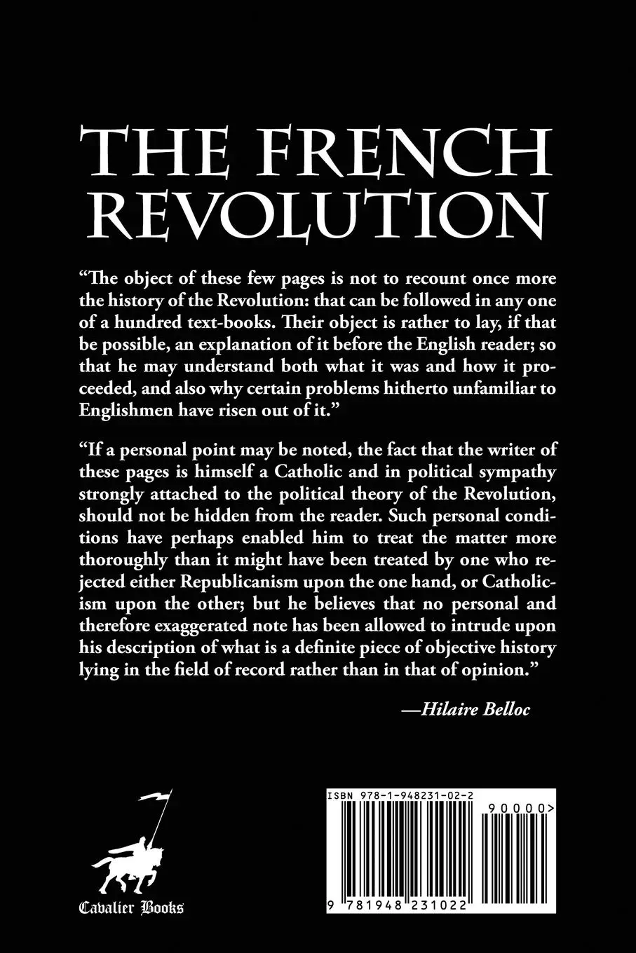 Rückseite: 9781948231022 | The French Revolution | Hilaire Belloc | Taschenbuch | Englisch | 2018