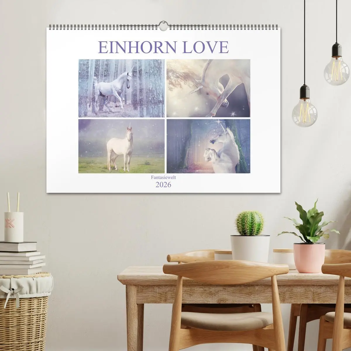 Bild: 9783457821022 | Einhorn Love - Fantasiewelt (Wandkalender 2026 DIN A2 quer),...