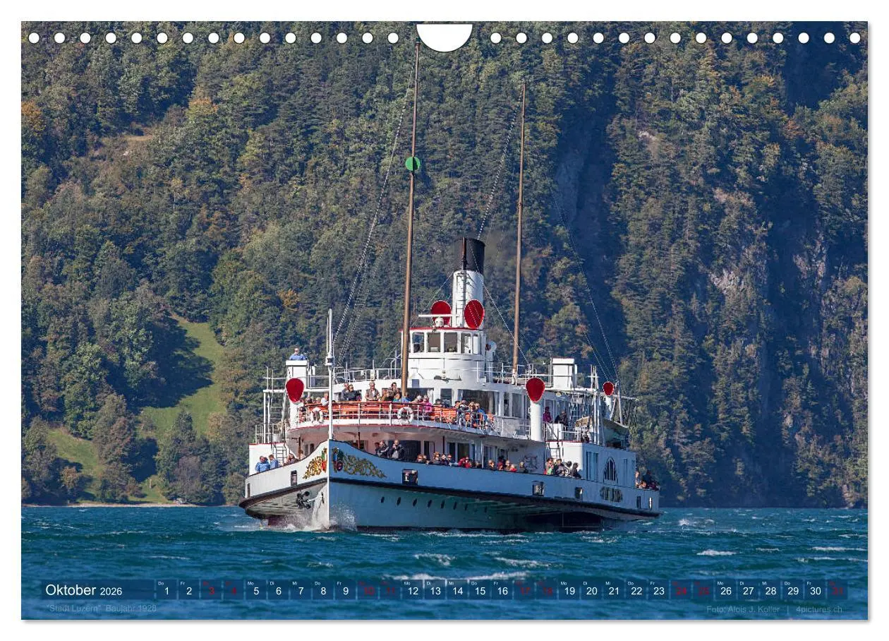 Bild: 9783457671122 | Dampfschiffe Vierwaldstättersee (Wandkalender 2026 DIN A4 quer),...
