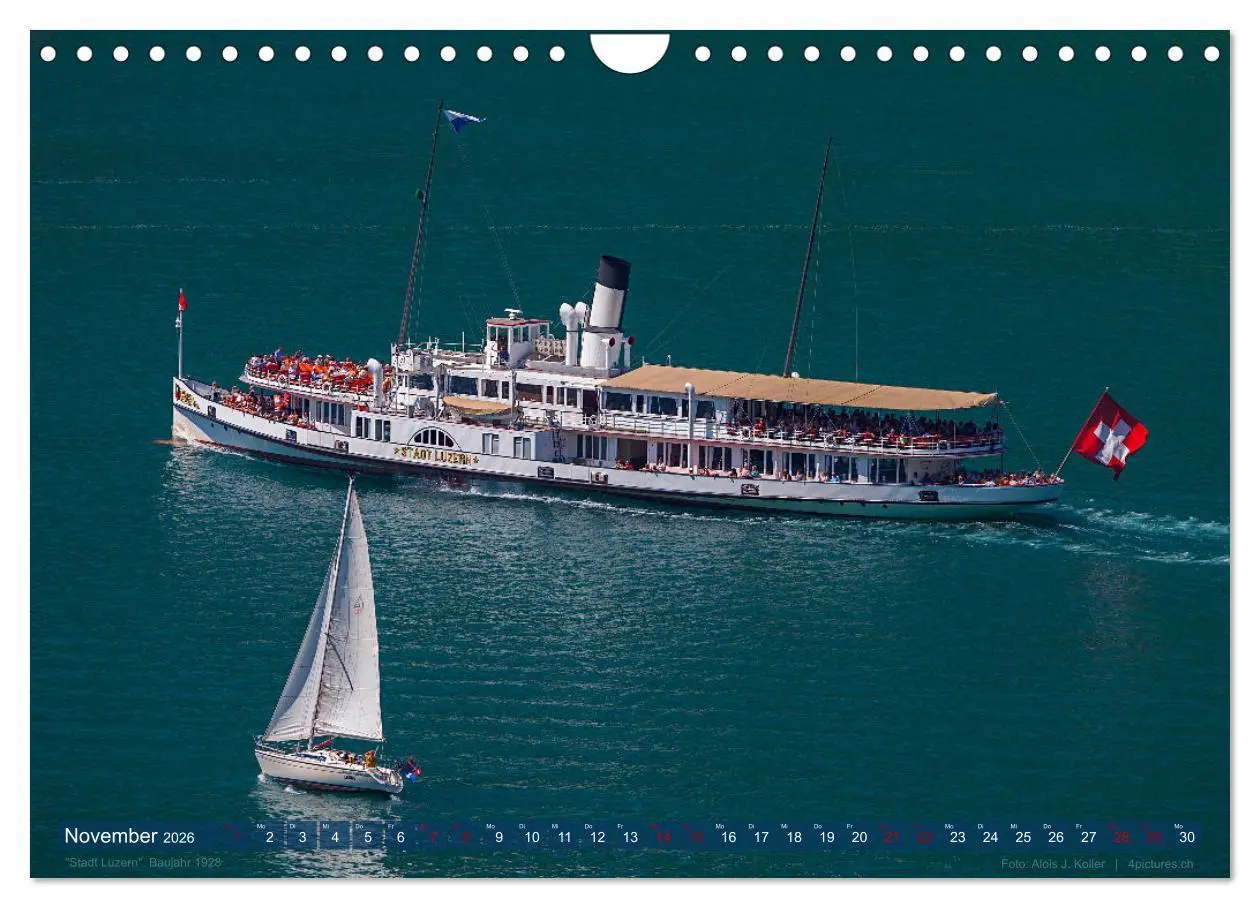 Bild: 9783457671122 | Dampfschiffe Vierwaldstättersee (Wandkalender 2026 DIN A4 quer),...