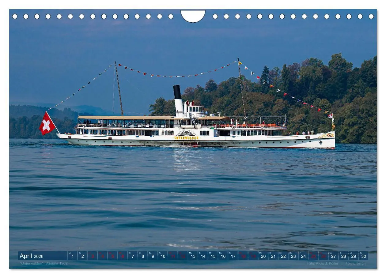 Bild: 9783457671122 | Dampfschiffe Vierwaldstättersee (Wandkalender 2026 DIN A4 quer),...