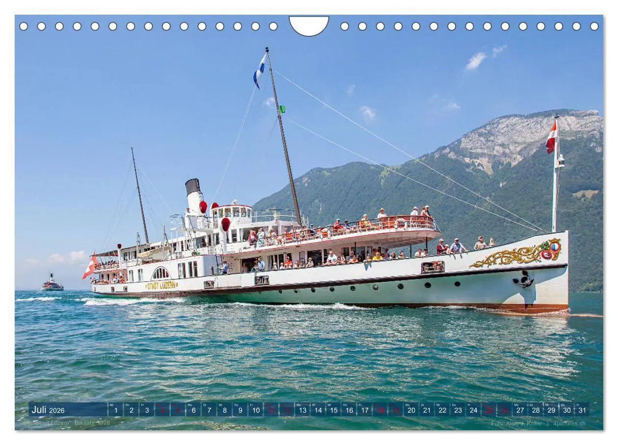 Bild: 9783457671122 | Dampfschiffe Vierwaldstättersee (Wandkalender 2026 DIN A4 quer),...