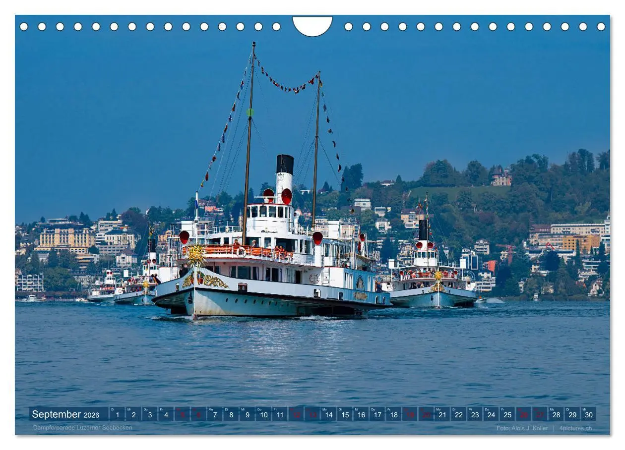 Bild: 9783457671122 | Dampfschiffe Vierwaldstättersee (Wandkalender 2026 DIN A4 quer),...