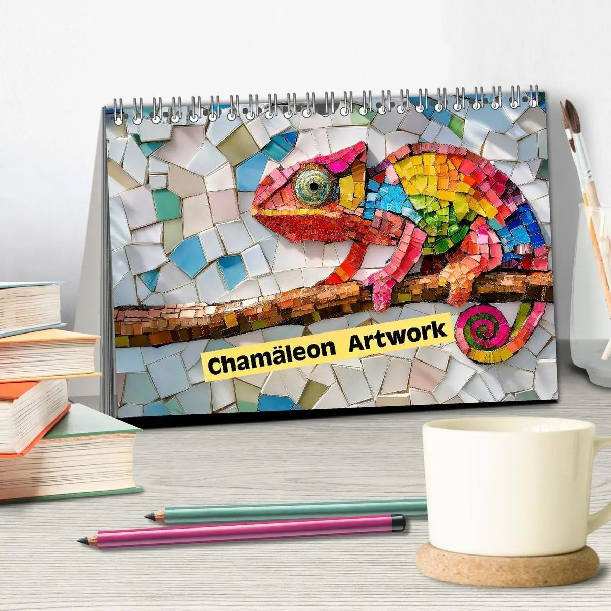 Bild: 9783516691122 | Chamäleon Artwork (Tischkalender 2026 DIN A5 quer), CALVENDO...