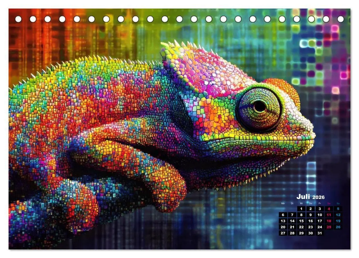 Bild: 9783516691122 | Chamäleon Artwork (Tischkalender 2026 DIN A5 quer), CALVENDO...