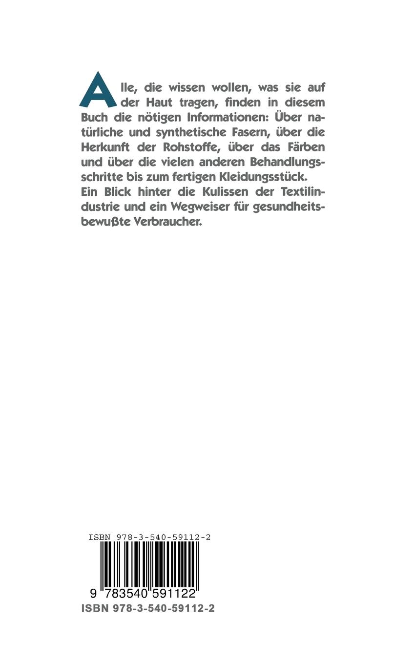Rückseite: 9783540591122 | Mode und Chemie | Fasern, Farben, Stoffe | Gabriele Maute-Daul | Buch