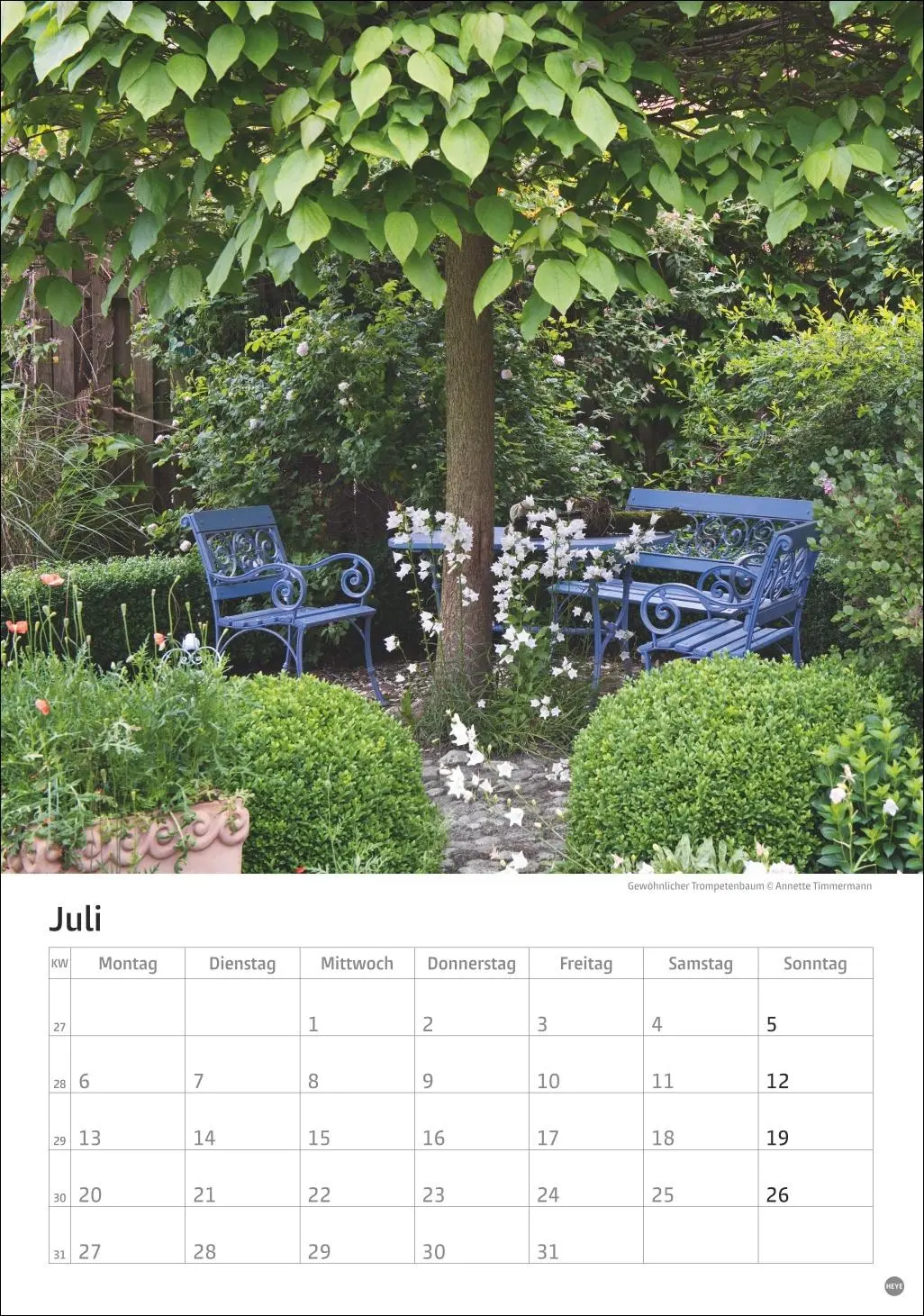 Bild: 9783756411122 | Gartenzauber Kalender 2026 | Heye | Kalender | Spiralbindung | 13 S.