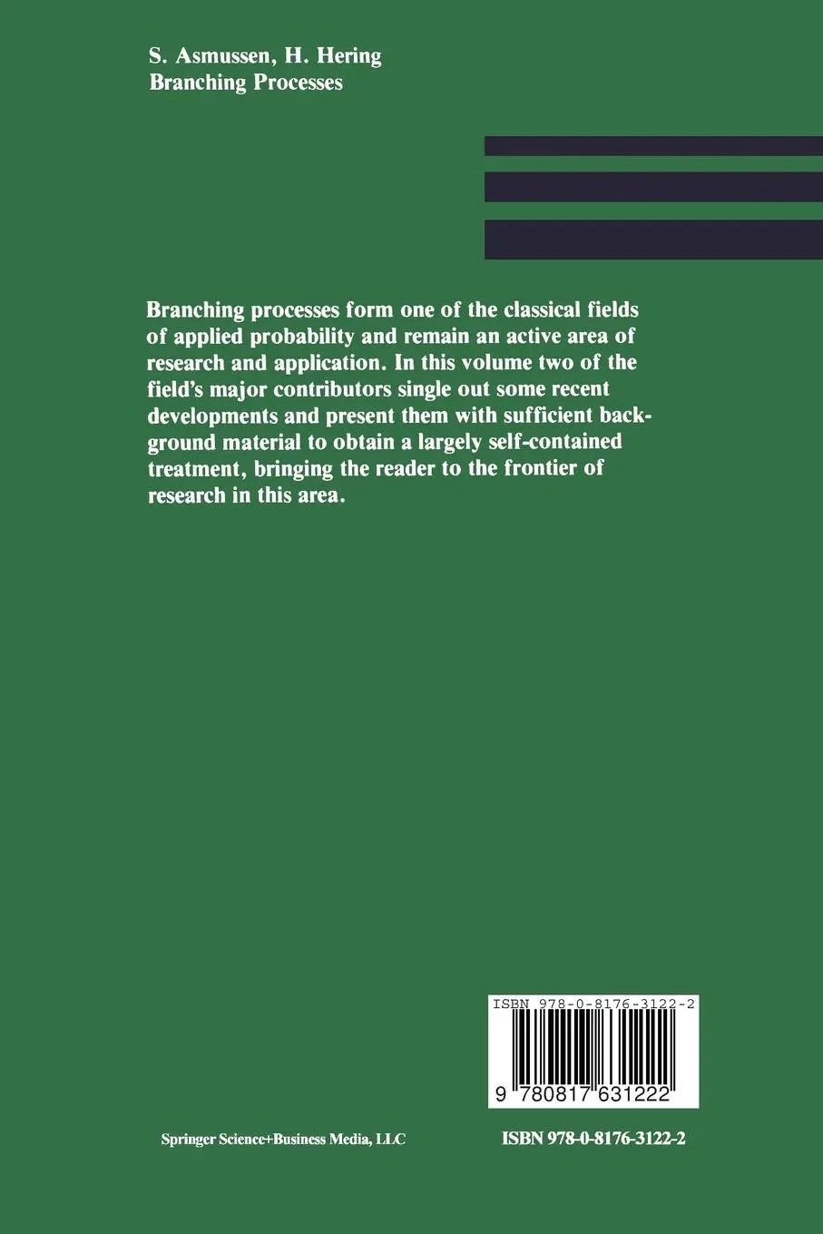 Rückseite: 9780817631222 | Branching Processes | Asmussen (u. a.) | Taschenbuch | x | Englisch