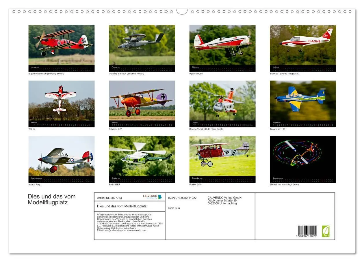 Bild: 9783516131222 | Dies und das vom Modellflugplatz (Wandkalender 2026 DIN A2 quer),...