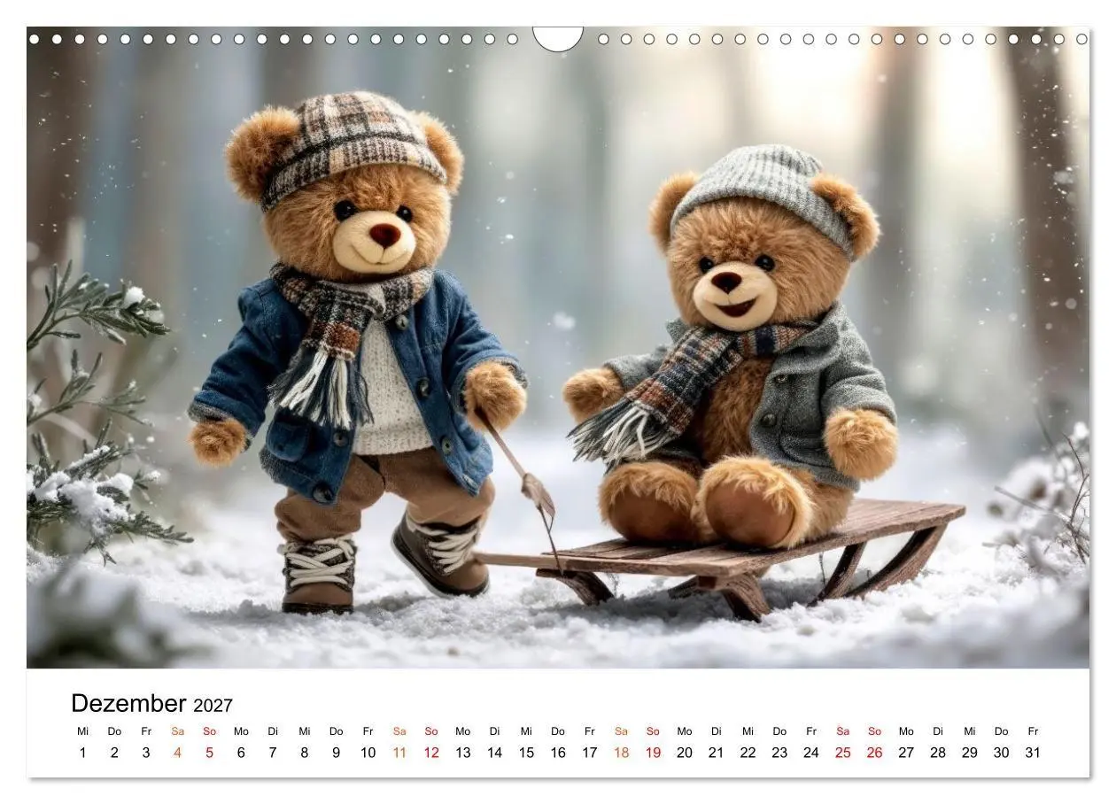 Bild: 9783516751222 | Teddybären - im Doppelpack durchs Jahr (Wandkalender 2027 DIN A3...