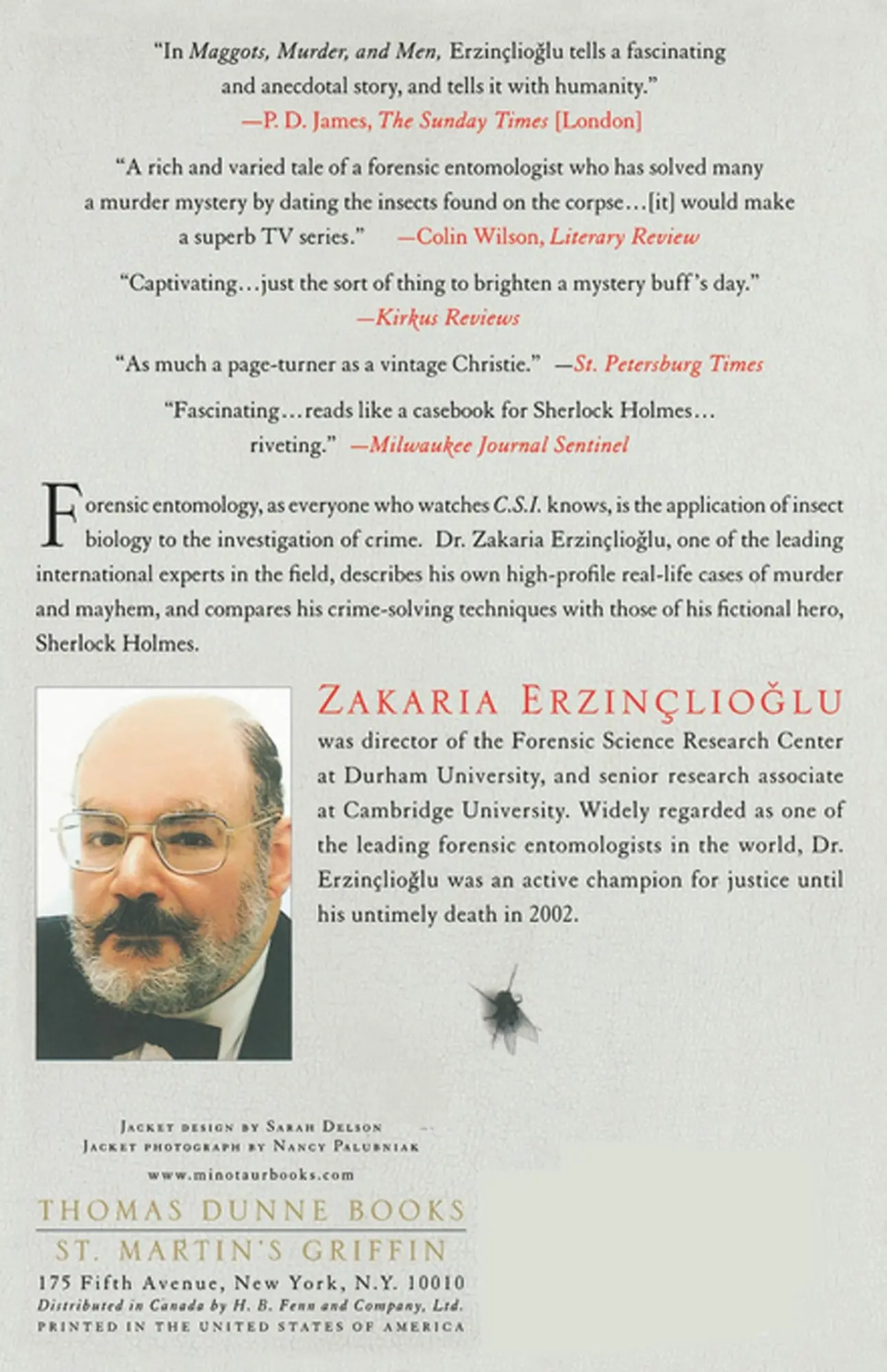 Rückseite: 9780312311322 | Maggots, Murder, and Men | Zakaria Erzinclioglu (u. a.) | Taschenbuch