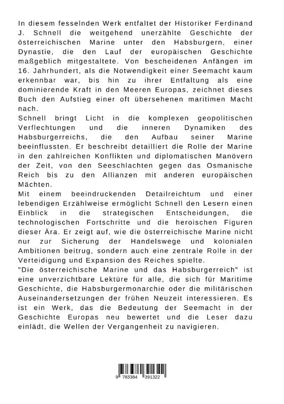 Rückseite: 9783384391322 | Die österreichische Marine und das Habsburgerreich | Schnell | Buch