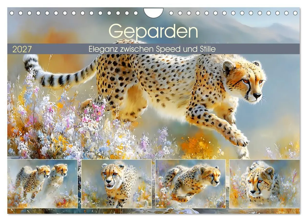 Cover: 9783516811322 | Geparden. Eleganz zwischen Speed und Stille (Wandkalender 2027 DIN...
