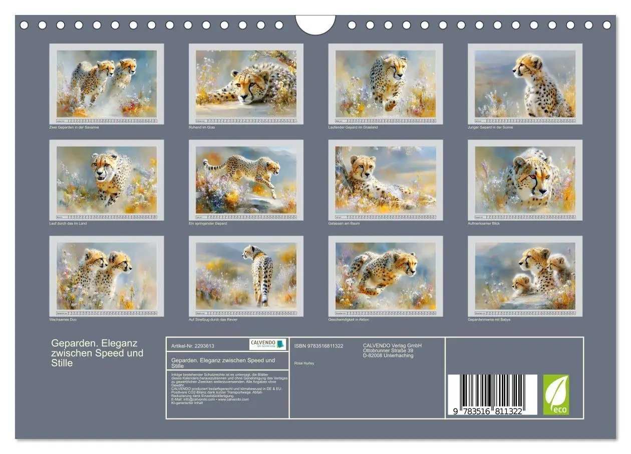 Bild: 9783516811322 | Geparden. Eleganz zwischen Speed und Stille (Wandkalender 2027 DIN...