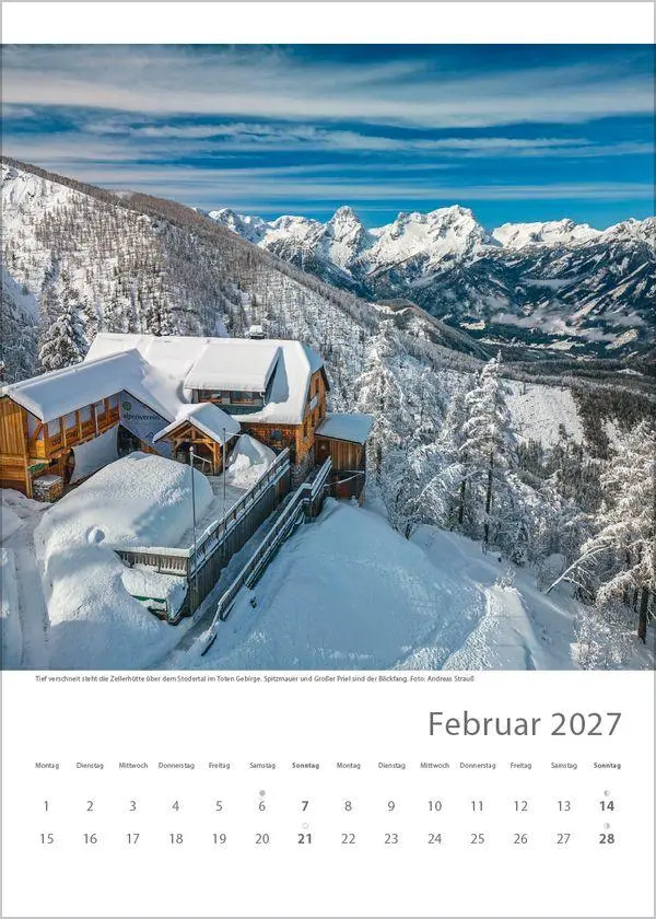 Bild: 9783819301322 | Hütten unserer Alpen 2027 | Verlag Korsch | Kalender | Spiralbindung