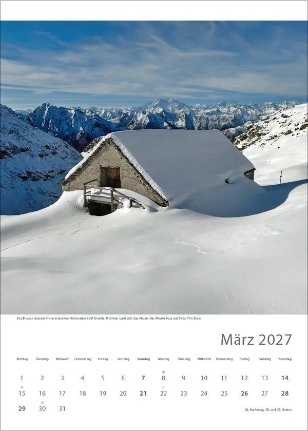 Bild: 9783819301322 | Hütten unserer Alpen 2027 | Verlag Korsch | Kalender | Spiralbindung