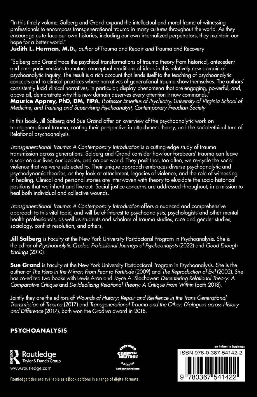 Rückseite: 9780367541422 | Transgenerational Trauma | A Contemporary Introduction | Taschenbuch