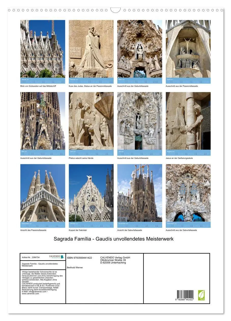 Bild: 9783569441422 | Sagrada Família - Gaudís unvollendetes Meisterwerk (Wandkalender...