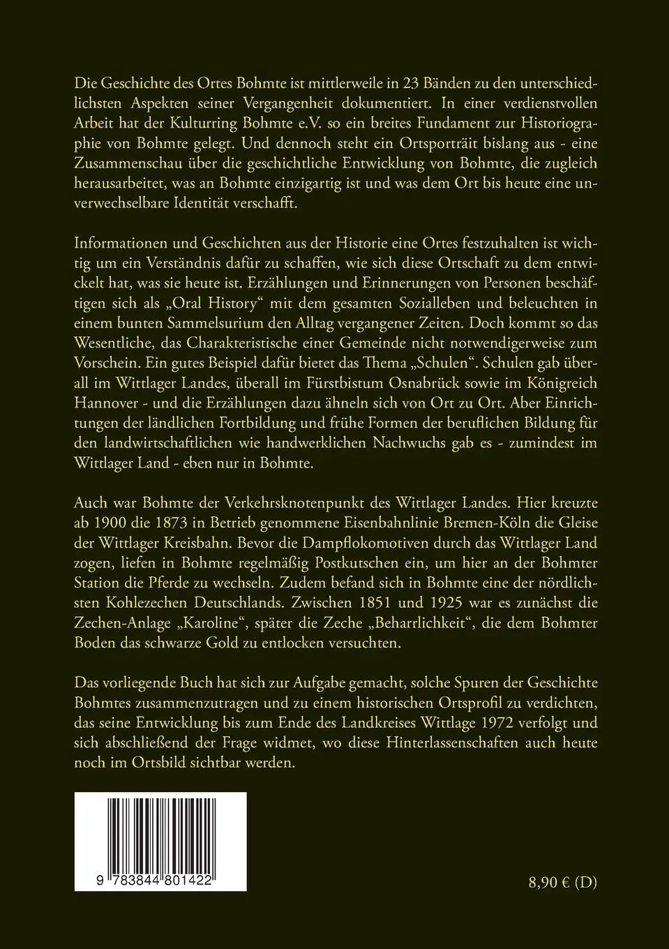 Rückseite: 9783844801422 | Bohmte | Spuren der Ortsgeschichte | Wolfgang Huge | Taschenbuch