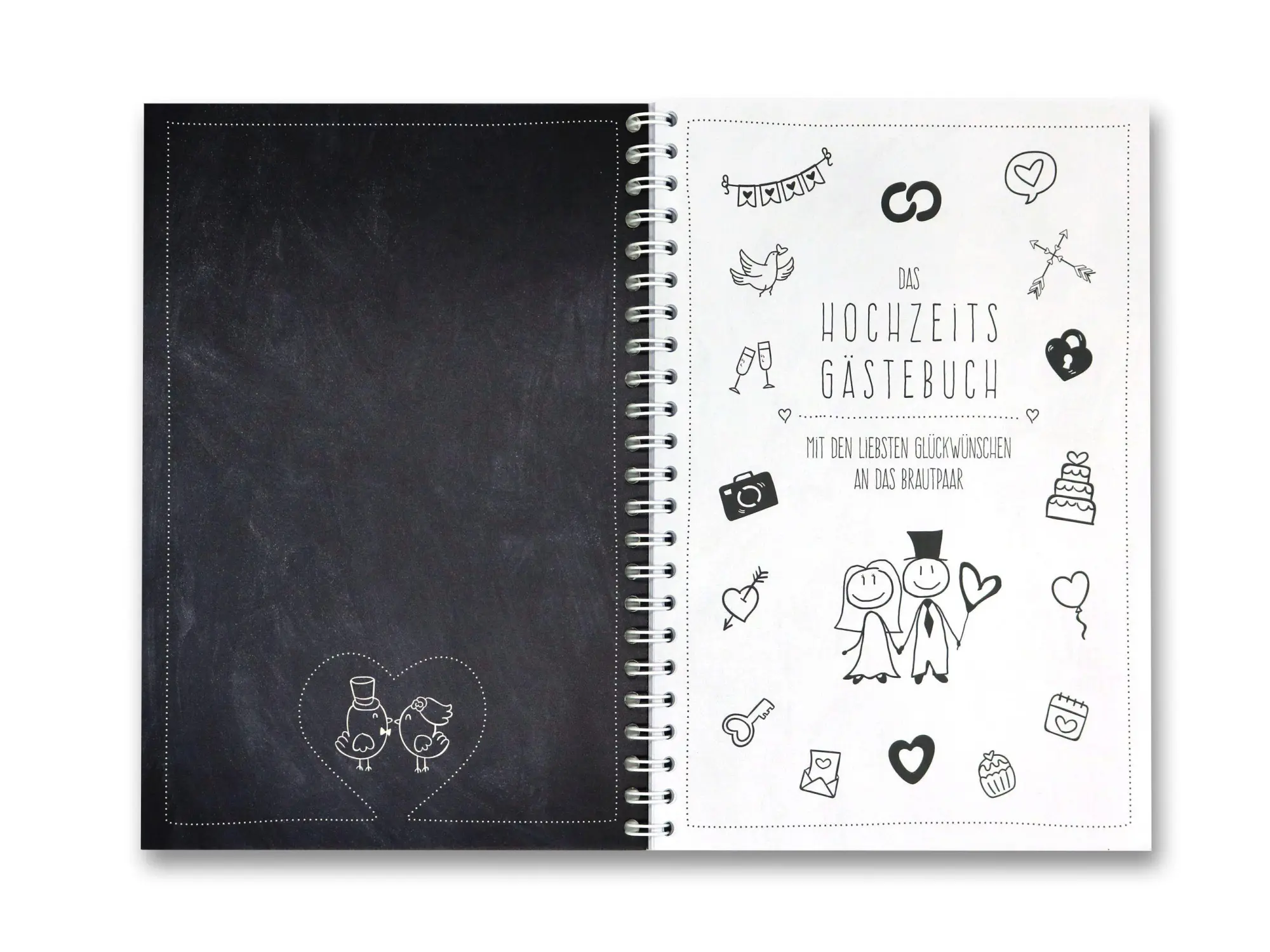 Bild: 9783961311422 | familiawedding black-Doodle- Design XXL Gästebuch zur Hochzeit | Buch