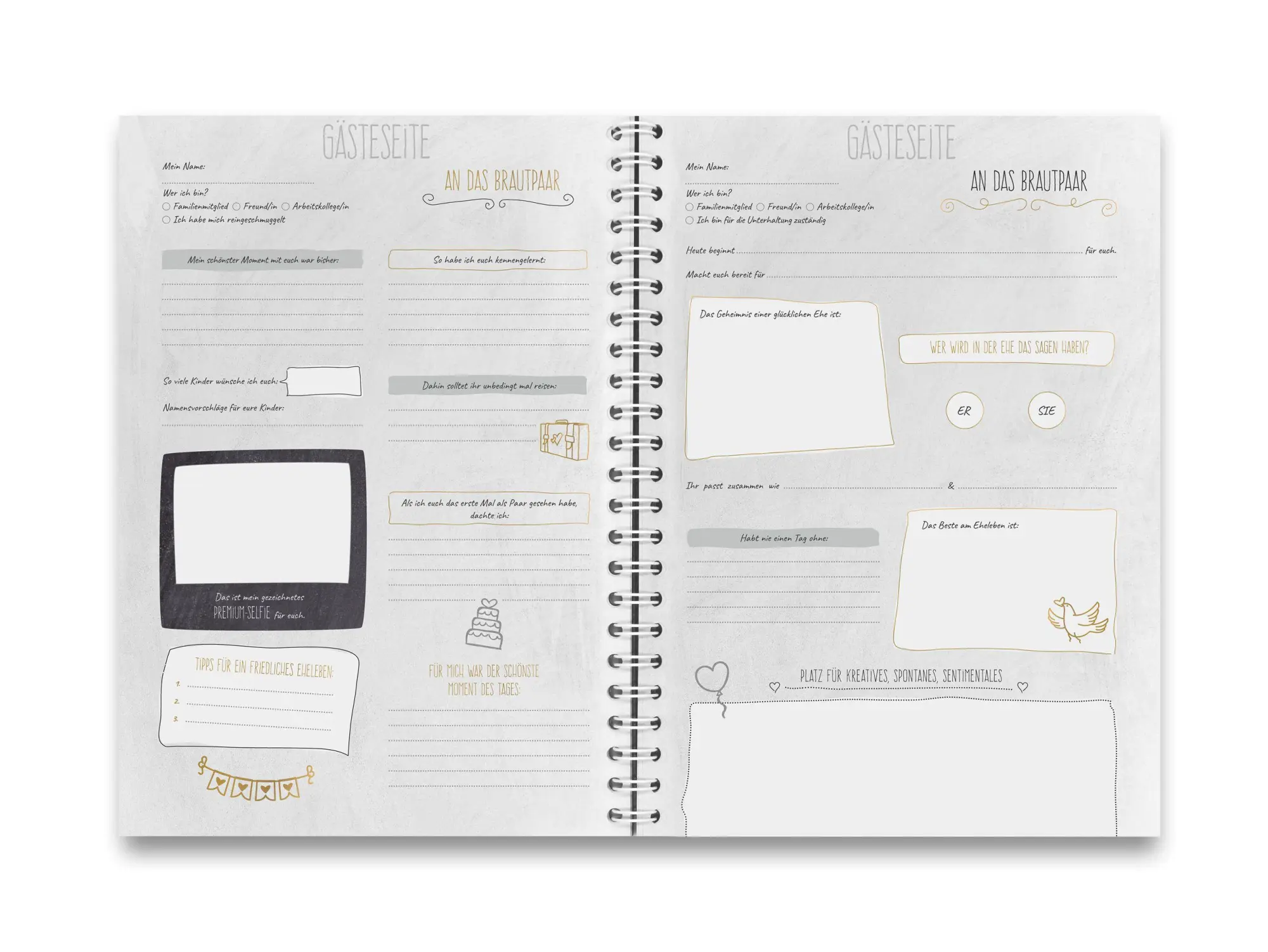 Bild: 9783961311422 | familiawedding black-Doodle- Design XXL Gästebuch zur Hochzeit | Buch