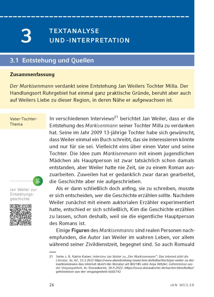 Bild: 9783804431522 | Der Markisenmann von Jan Weiler - Textanalyse und Interpretation